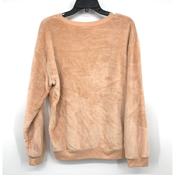 Disney Sweatshirt Mickey Mouse Pink Fleece Crewneck Cozy - Picture 9 of 11